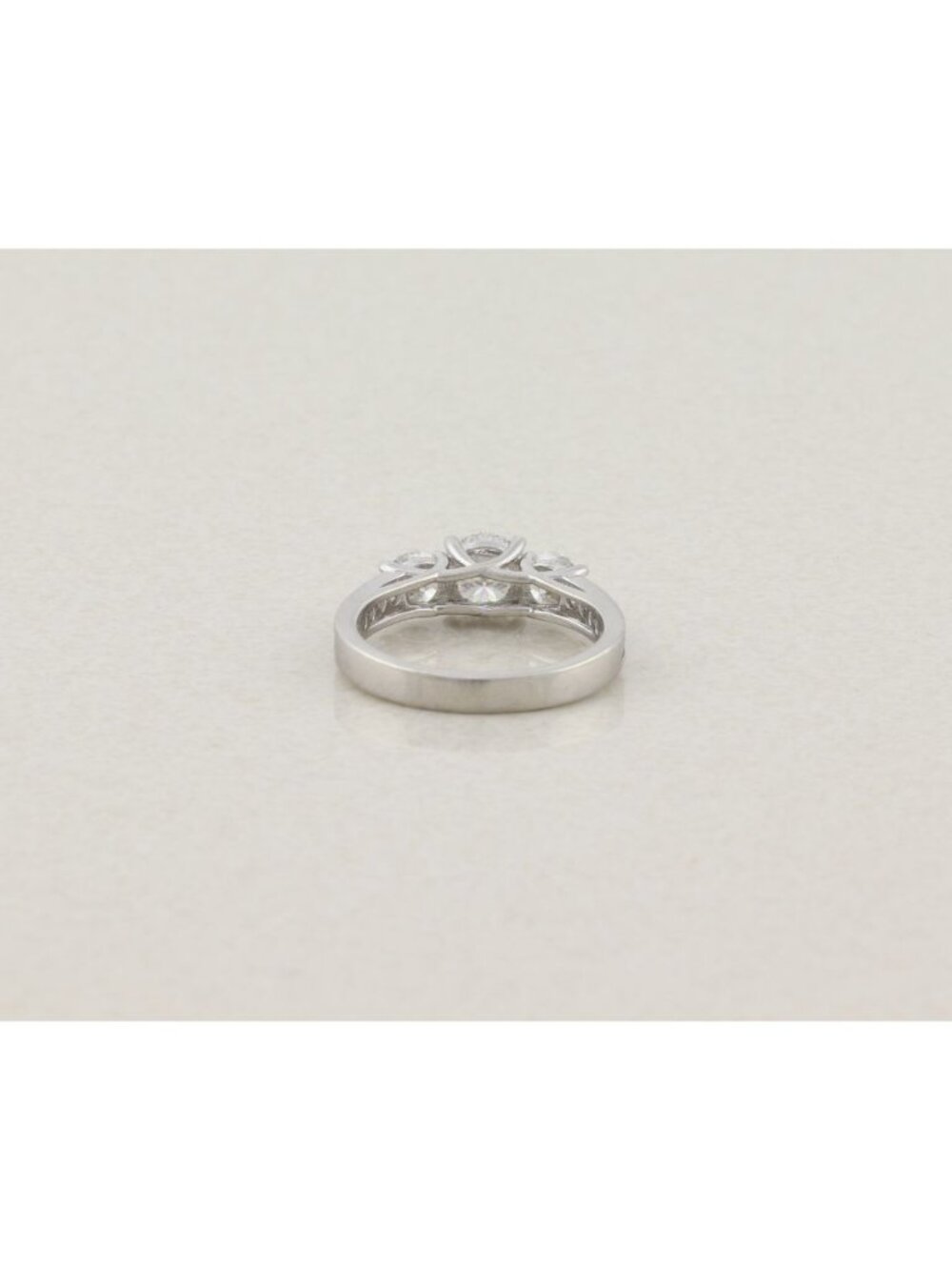 Sterling Silver Lab Created Moissanite Ring Sparkly 8 1/4 Engagement Ring - Picture 9 of 9